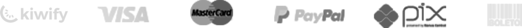 Métodos de pagamento: Cartão de Crédito, Boleto e PIX